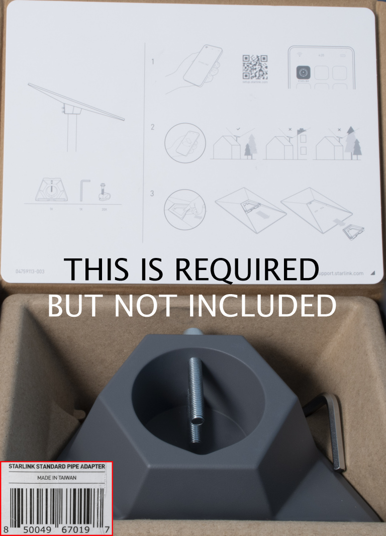 Starlink Gen 3 Standard “Kickstand” 2 Screw Pole Tripod Ram Mount