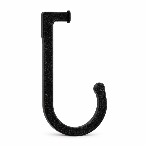 Single retained string light hook showing its attachment tab and curved canopy hanging end.