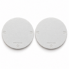 Pair of two white RV AC vent covers with recessed REMOVE lettering and double-chevron markings.
